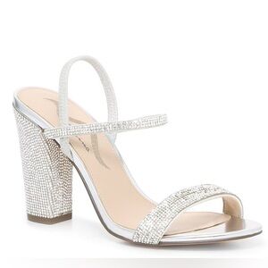 Nina Sanchia Slingback Sandal Silver Sz 9 & 9.5